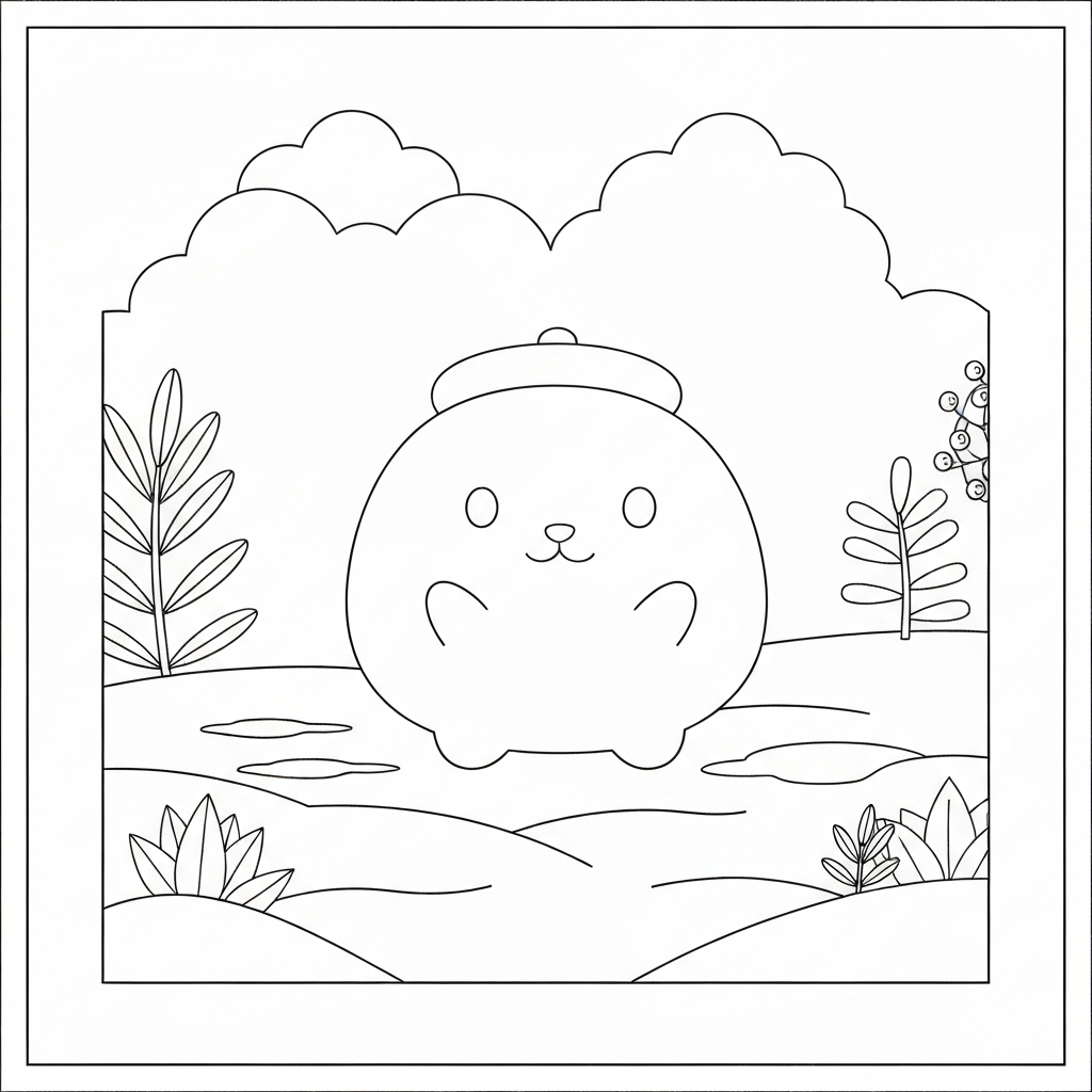 pompompurin abstract coloring page