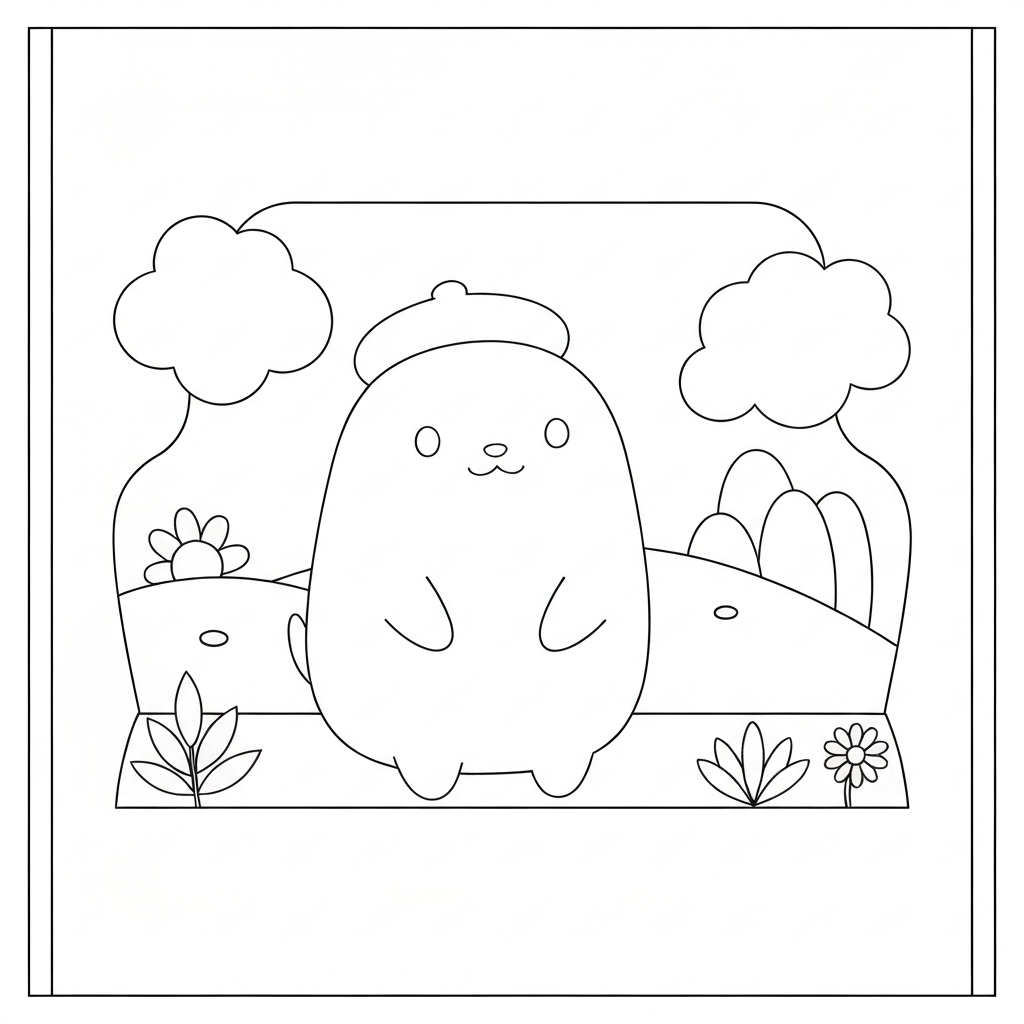 pompompurin baby coloring page