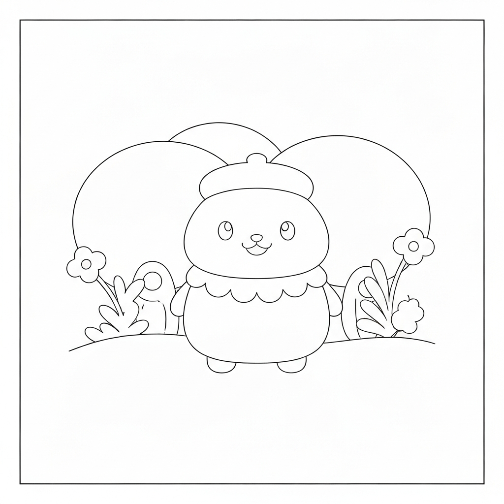 pompompurin cartoon coloring page