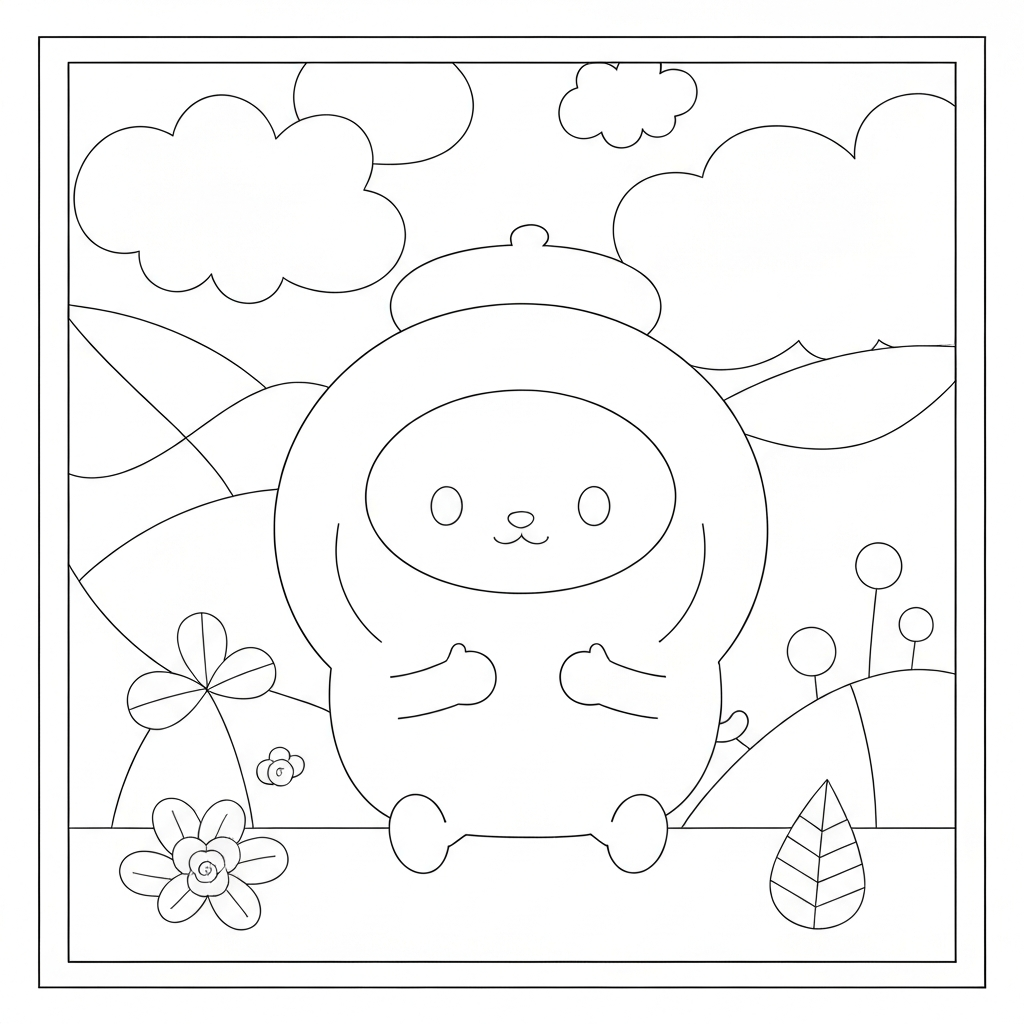 pompompurin cute coloring page