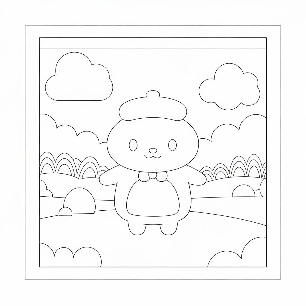 pompompurin easy coloring page