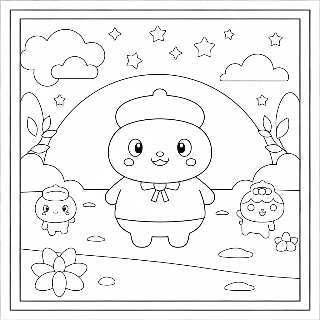 pompompurin educational coloring page