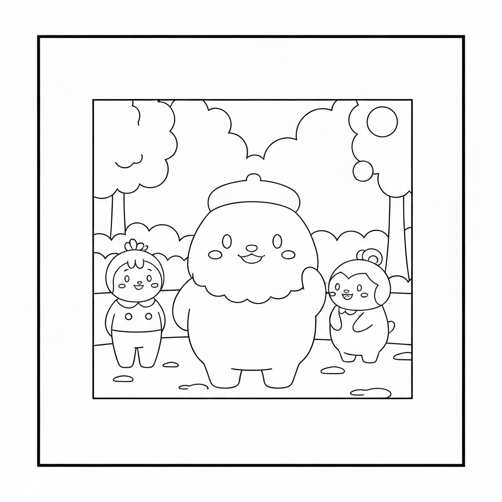 pompompurin family coloring page