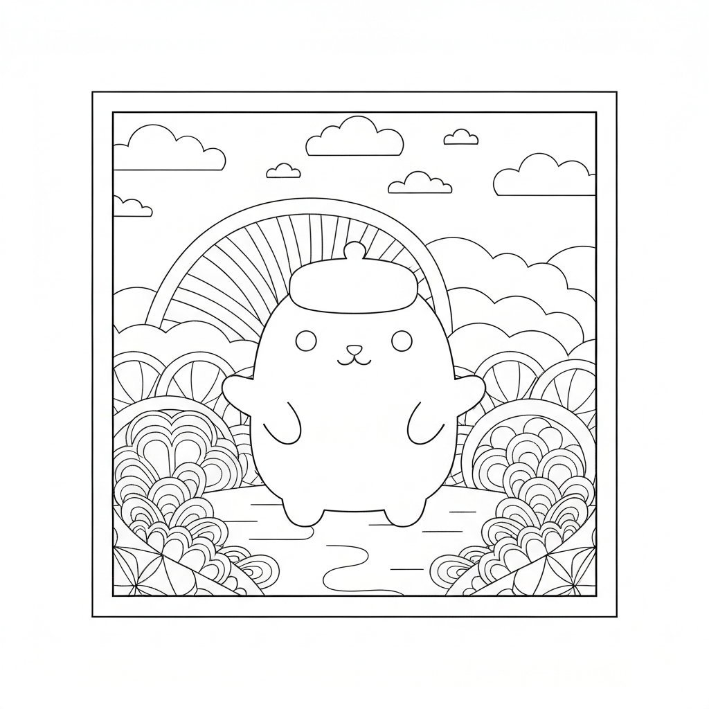 pompompurin mandala coloring page