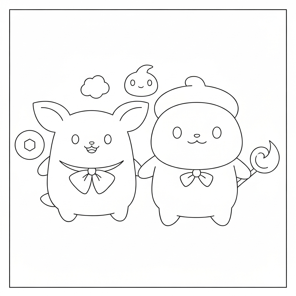 pompompurin pattern coloring page