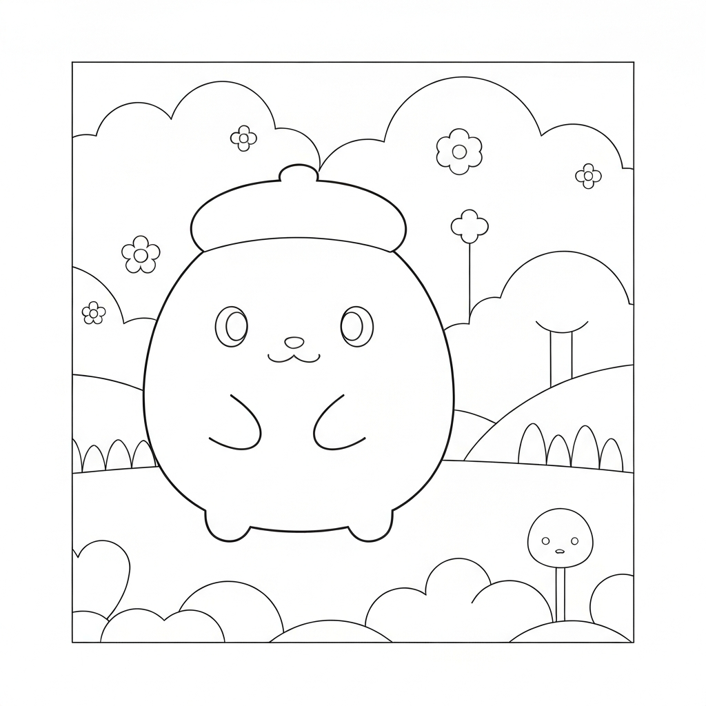 pompompurin simple coloring page