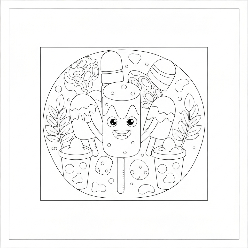 popsicle abstract coloring page