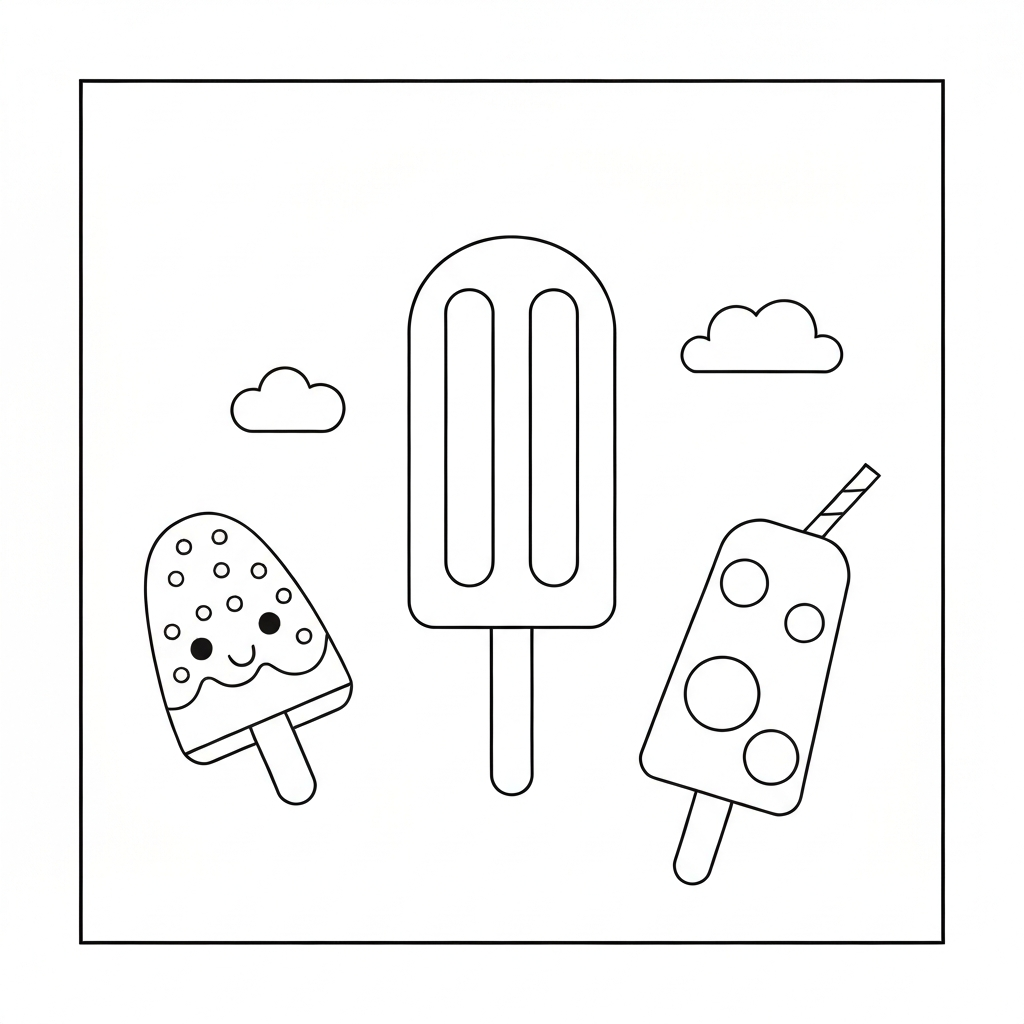 popsicle cute coloring page