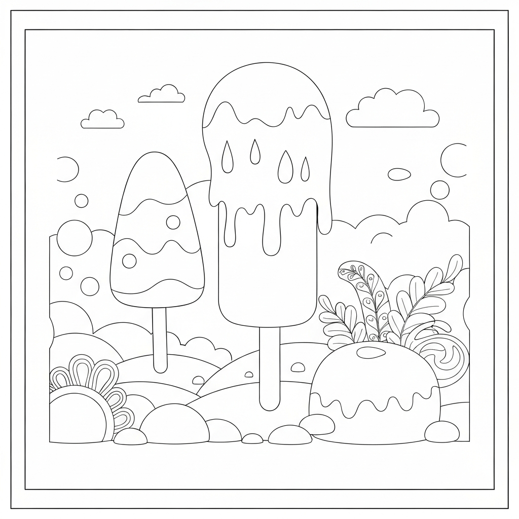popsicle decorative coloring page