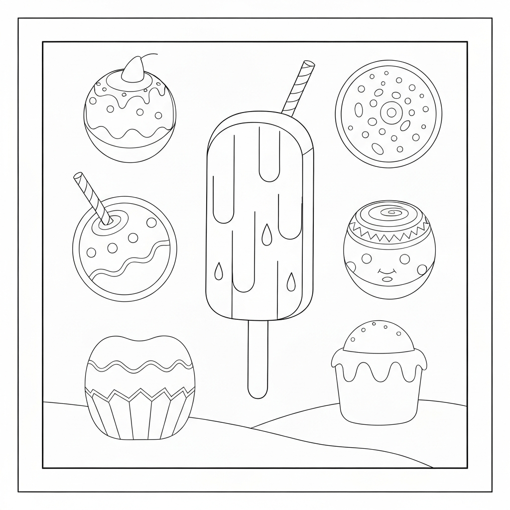 popsicle detailed coloring page