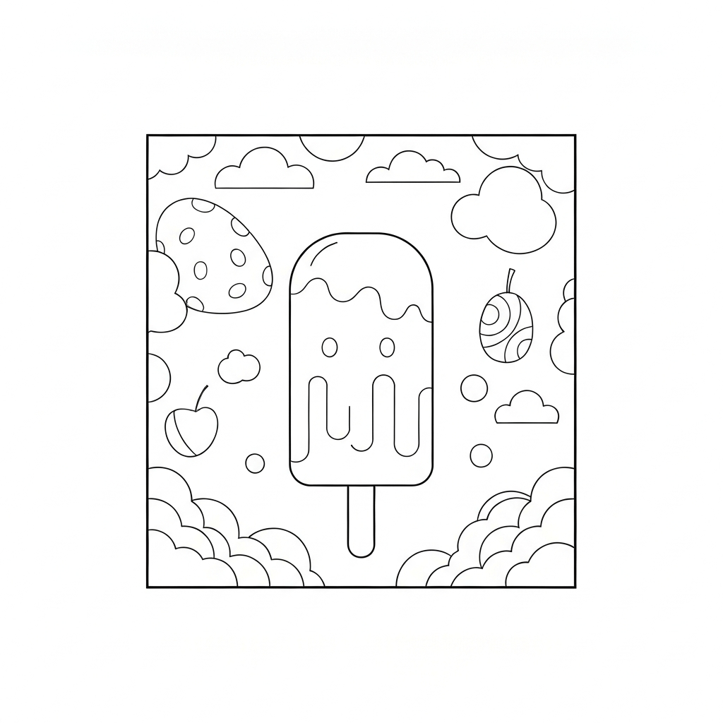 popsicle easy coloring page