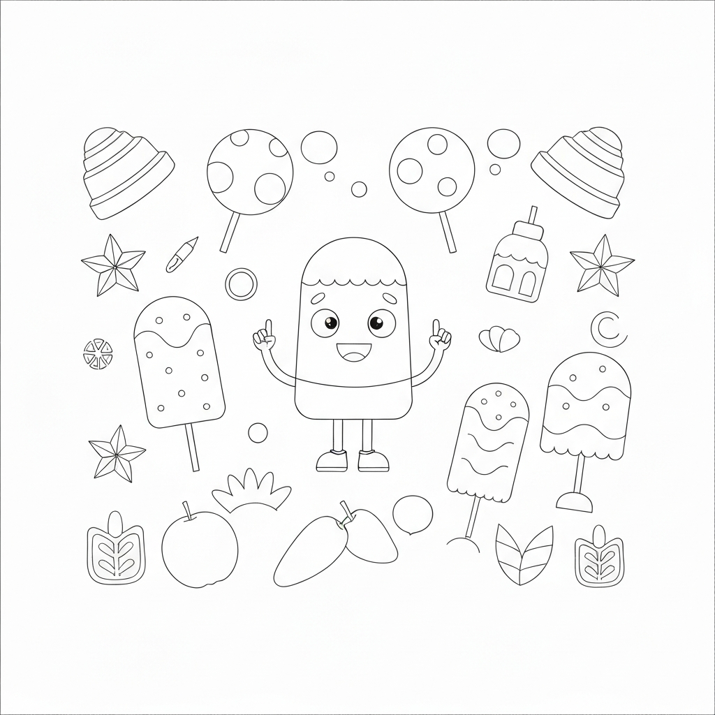 popsicle educational coloring page