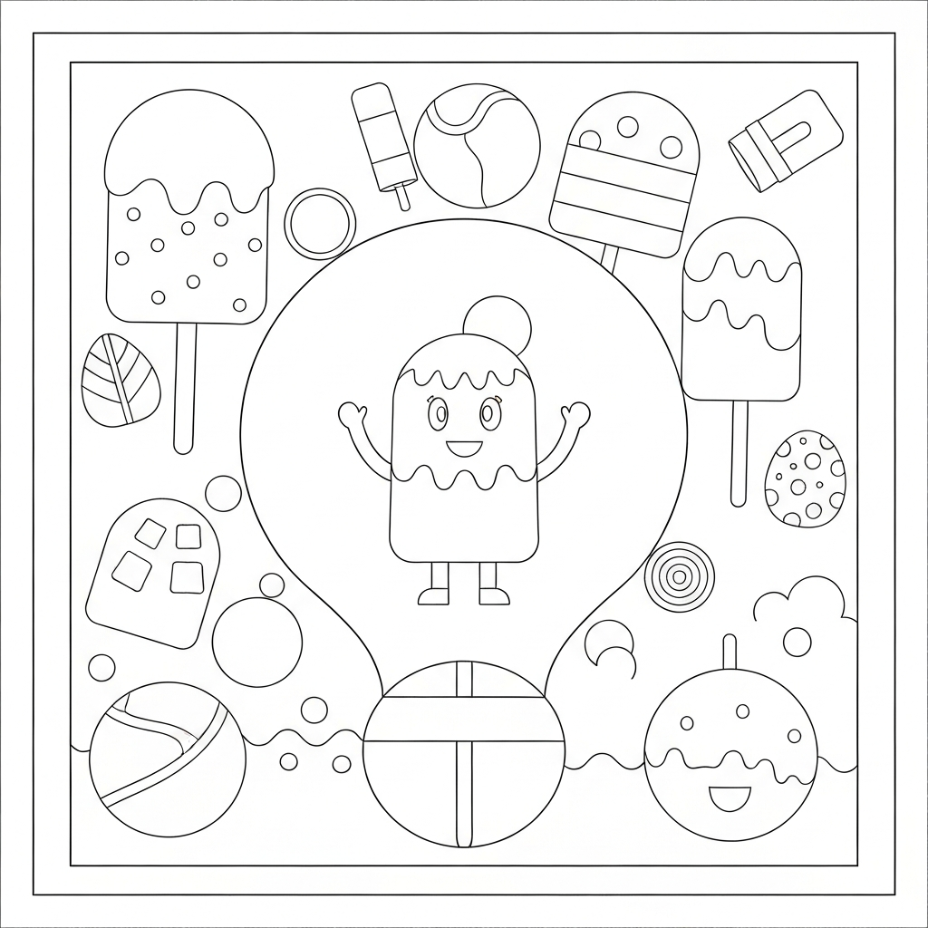 popsicle pattern coloring page