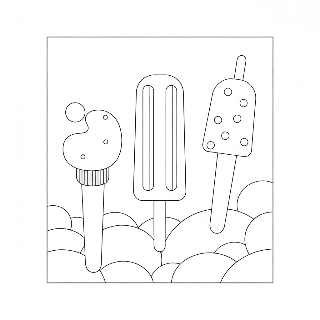 popsicle portrait coloring page