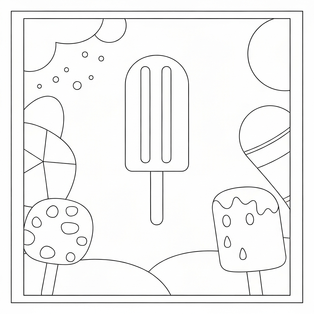 popsicle simple coloring page
