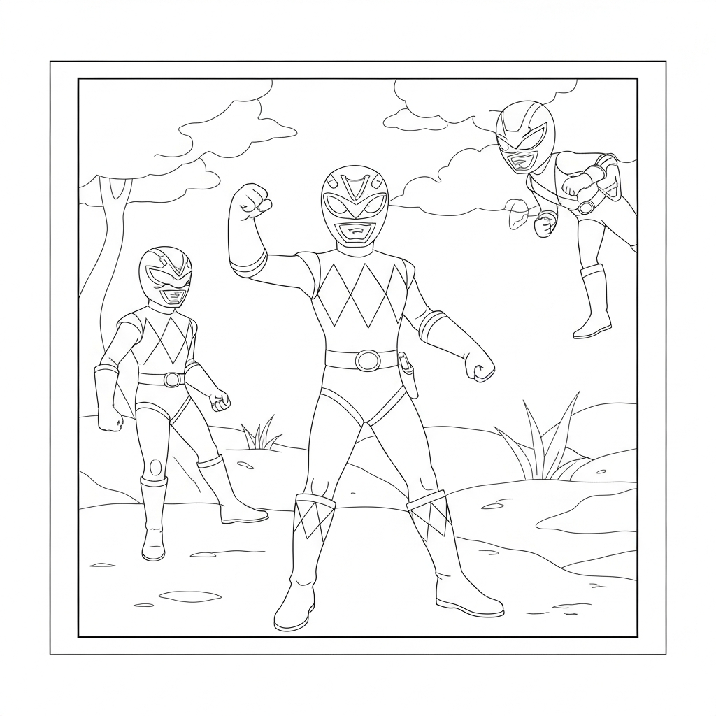 power ranger cartoon coloring page