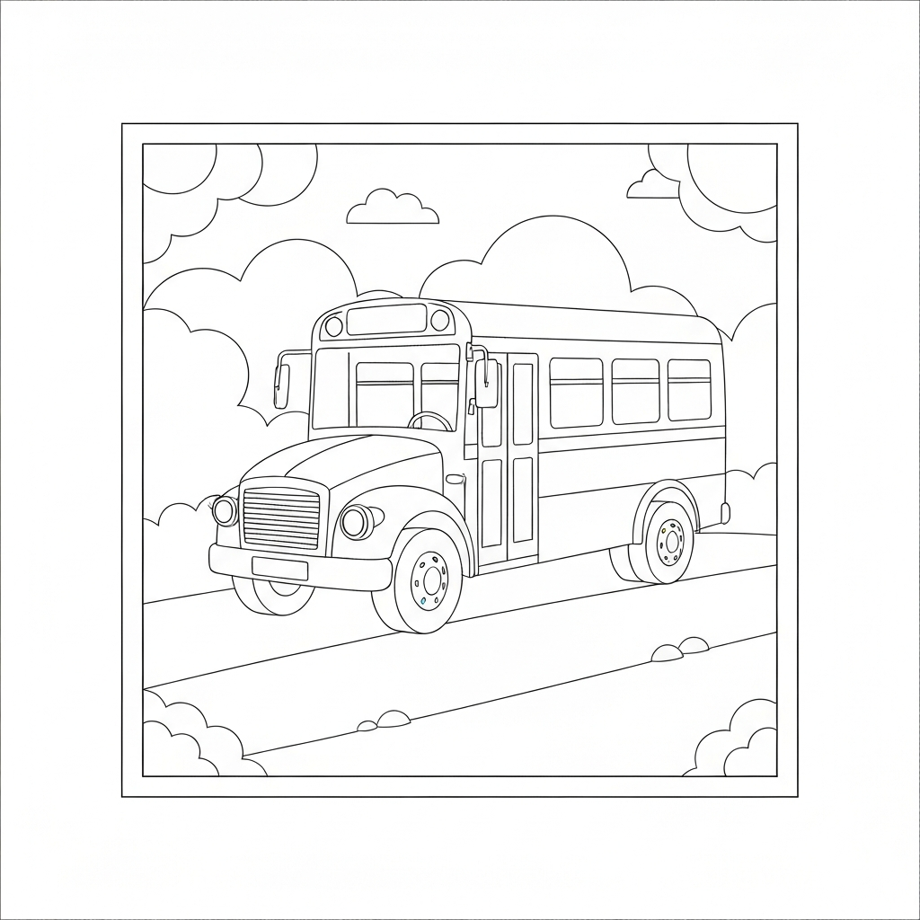 school bus educational coloring page