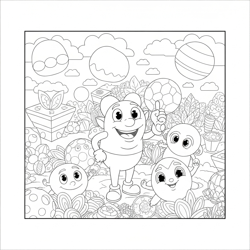 shapes cartoon coloring page
