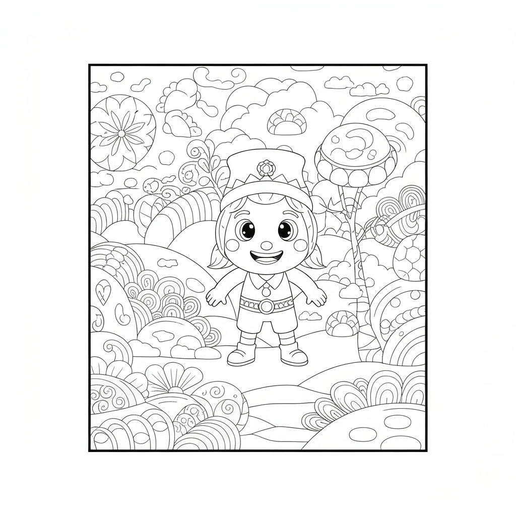 shapes decorative coloring page