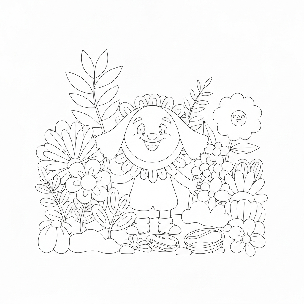 shapes flowers coloring page