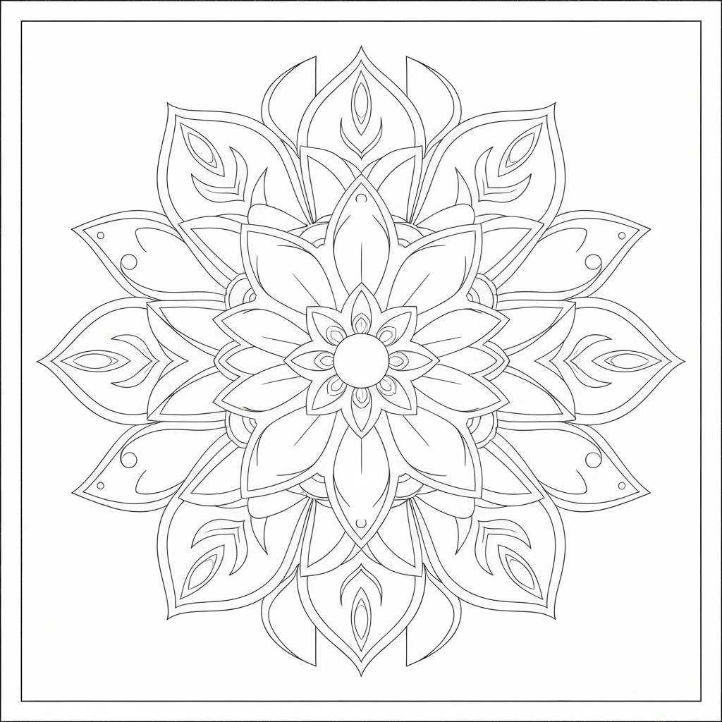 shapes mandala coloring page
