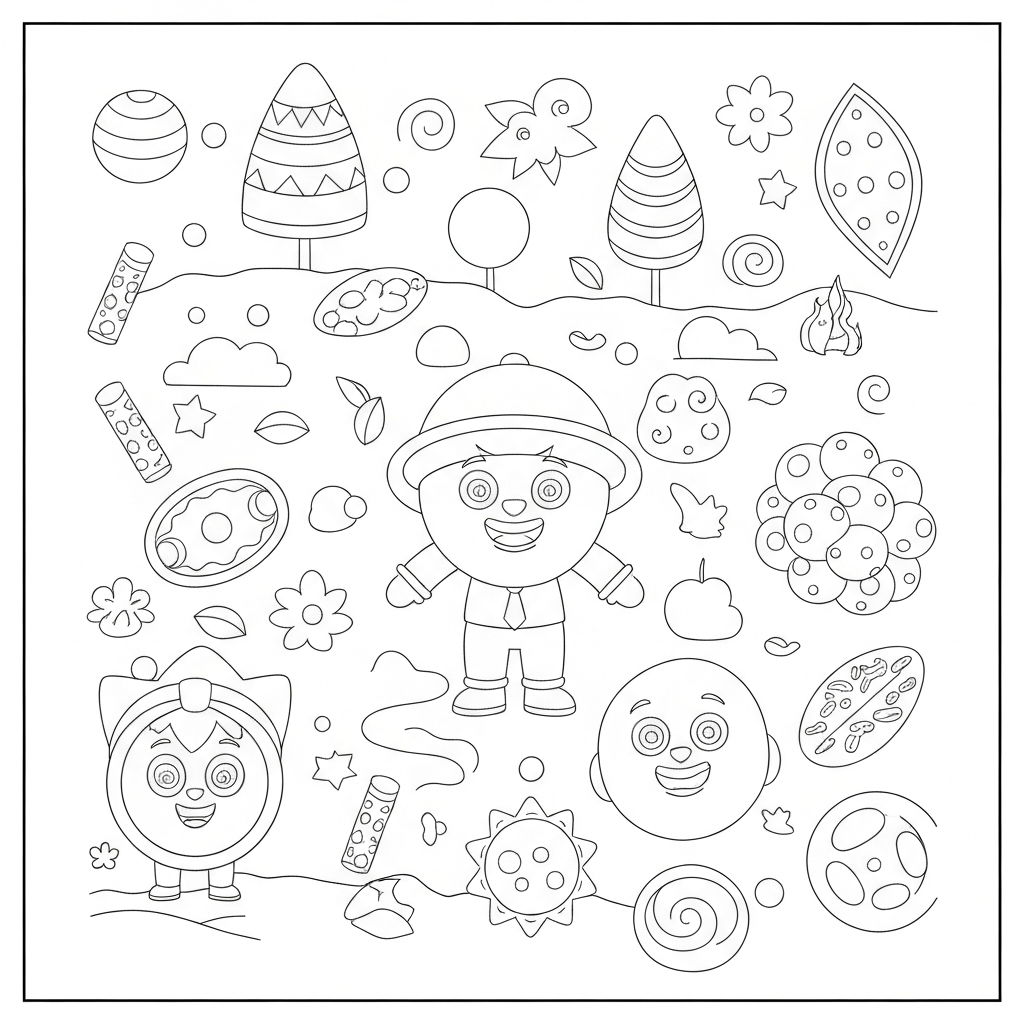 shapes pattern coloring page