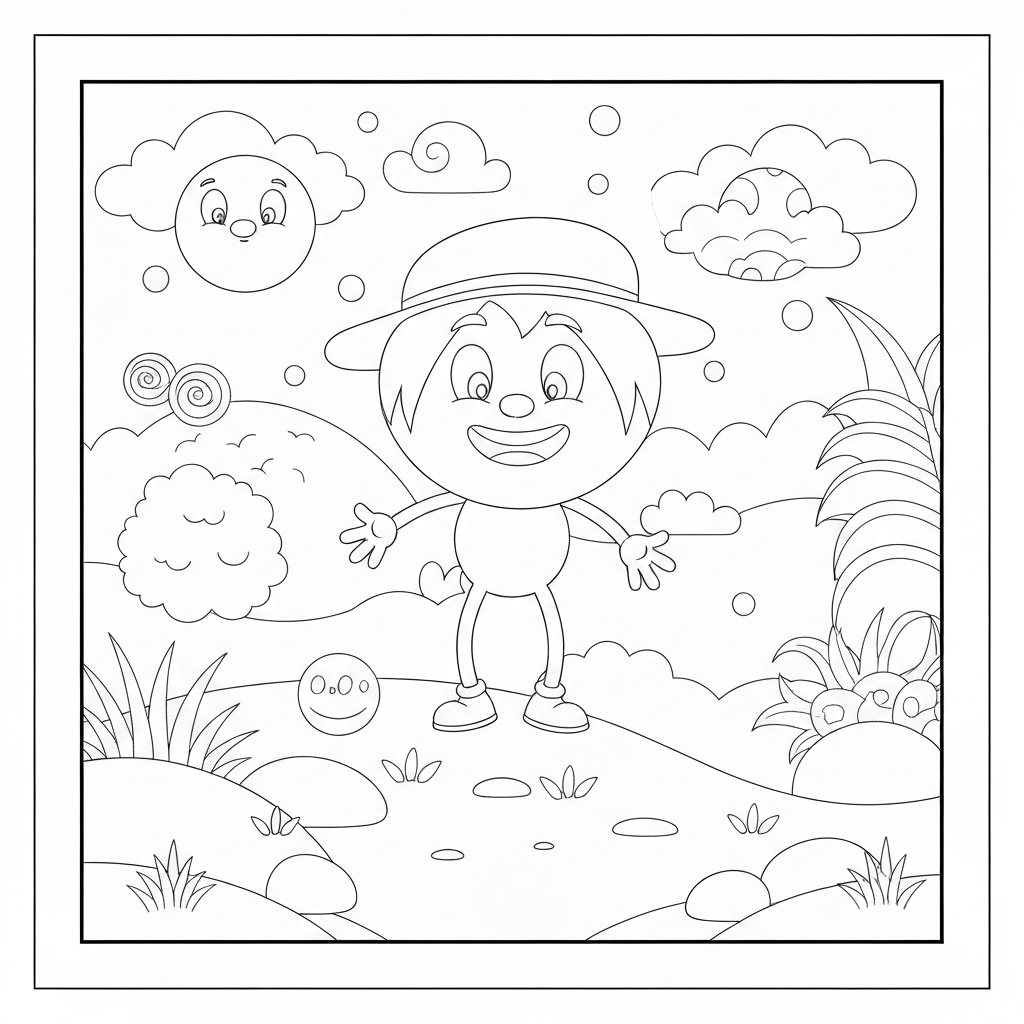 shapes simple coloring page