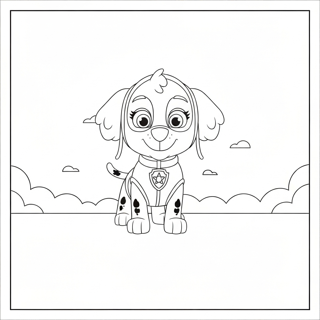Skye Paw Patrol Action-Malvorlage