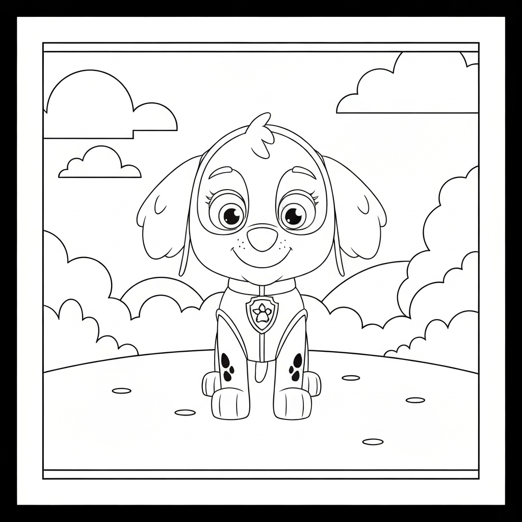 Skye Paw Patrol Cartoon-Malvorlage
