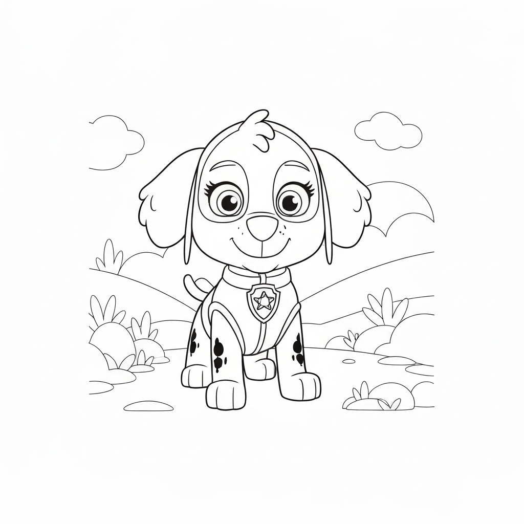 Skye Paw Patrol niedliche Malvorlage