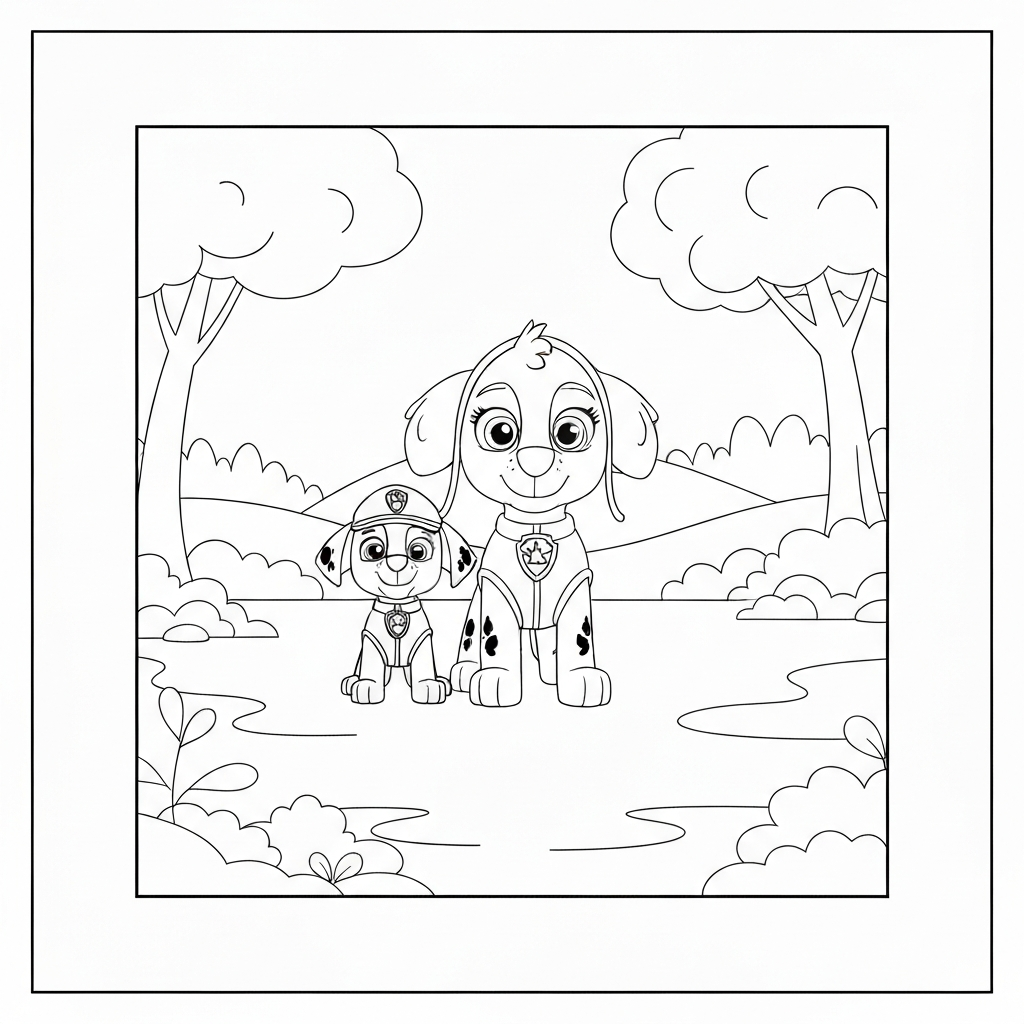 Skye Paw Patrol Familien-Malvorlage