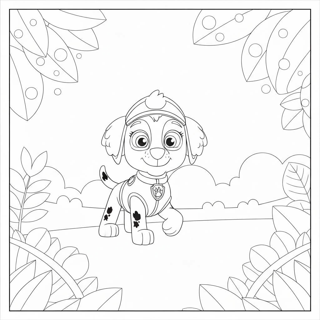 Skye Paw Patrol Blumen-Malvorlage