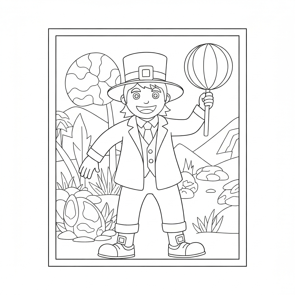 st patrick action coloring page