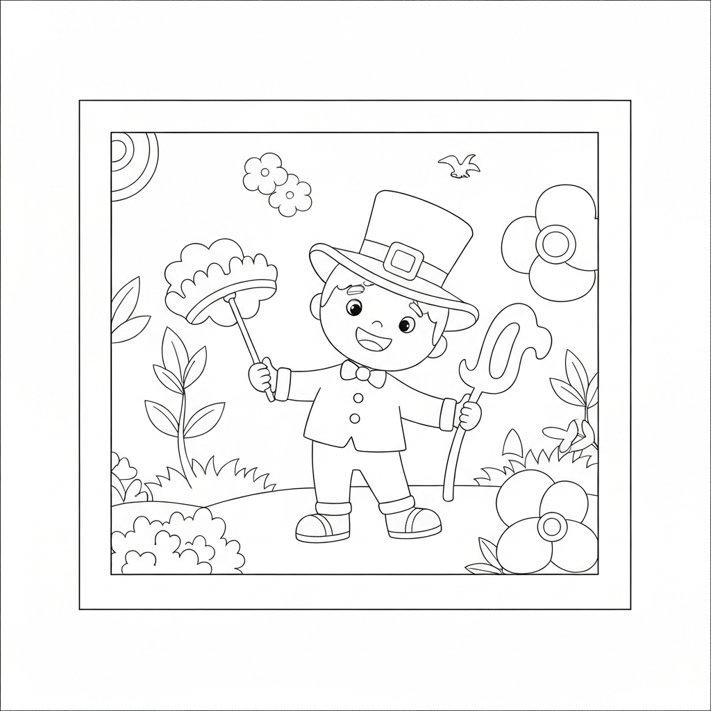 st patrick cute coloring page