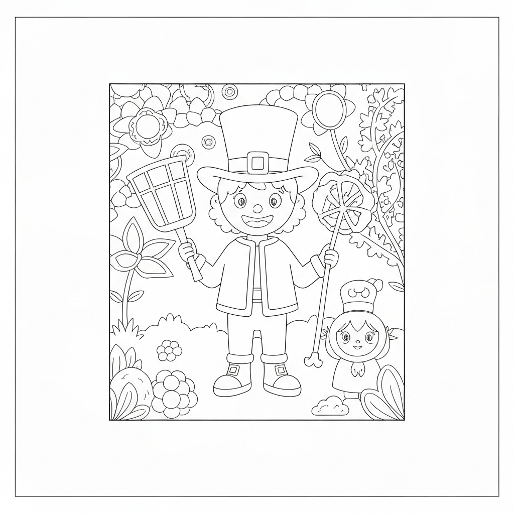 st patrick decorative coloring page