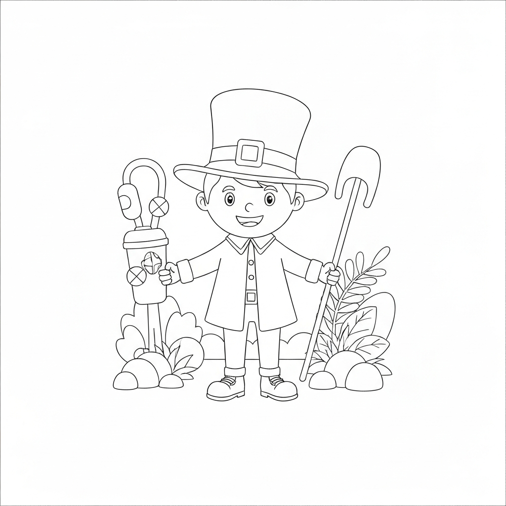 st patrick detailed coloring page