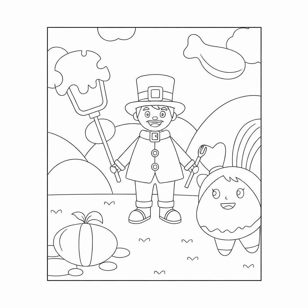 st patrick easy coloring page
