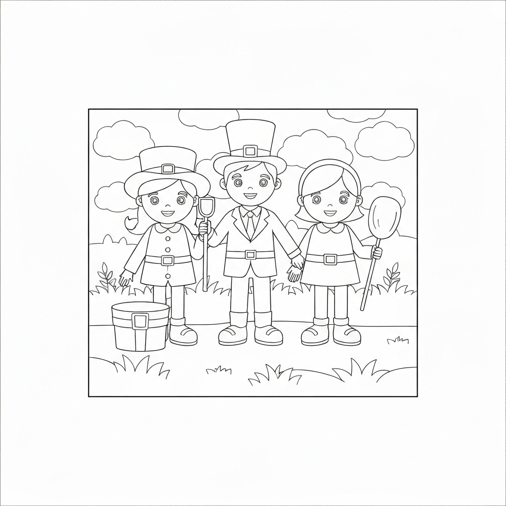 st patrick family coloring page