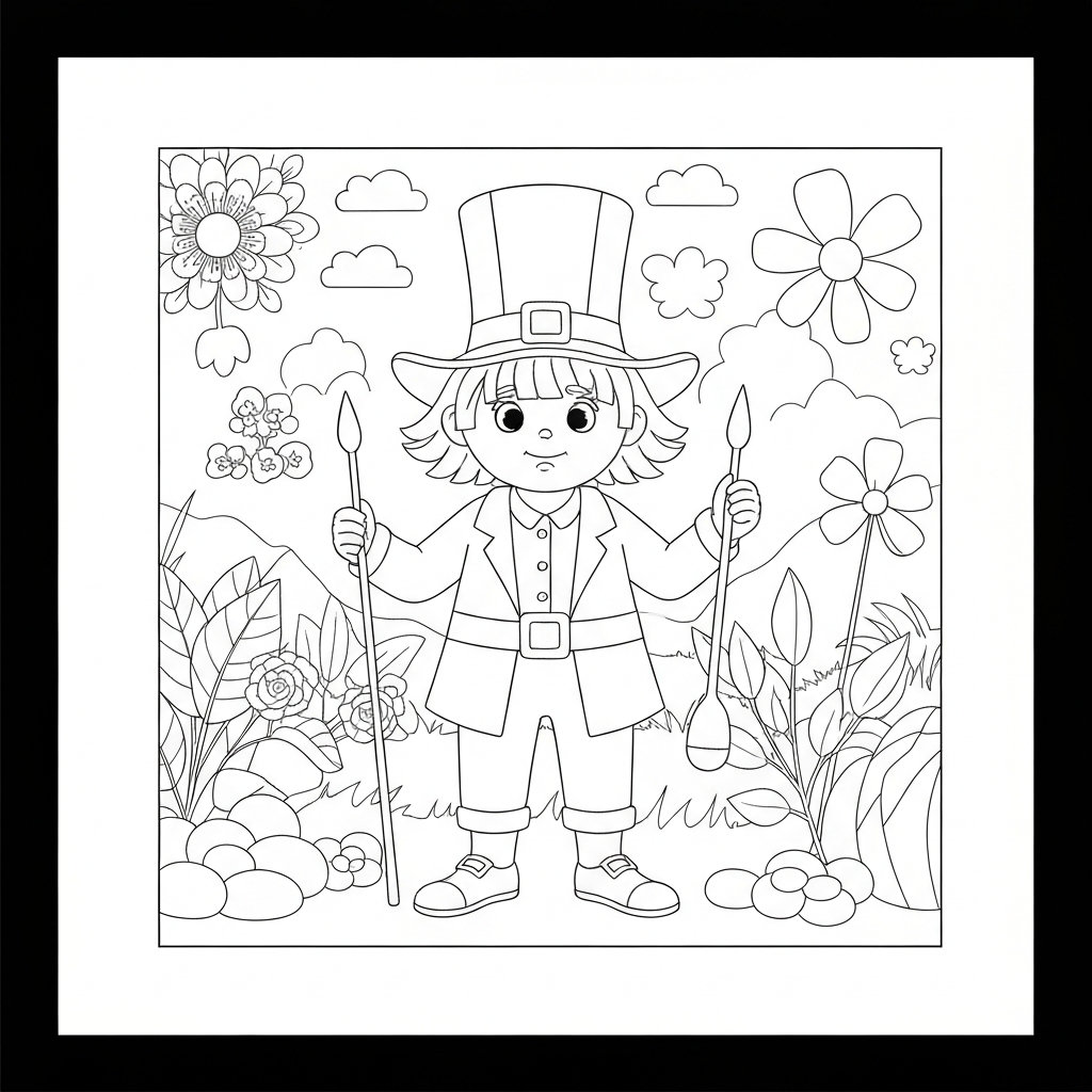 st patrick flowers coloring page
