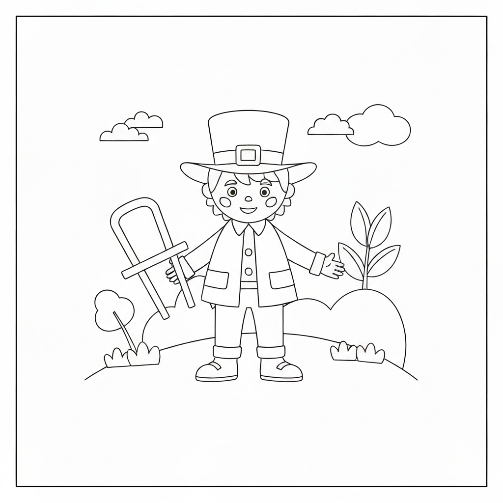 st patrick simple coloring page