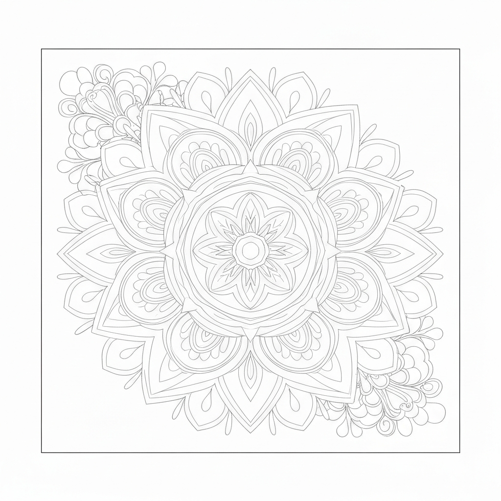tek boynuzlu at gökkuşağı mandala boyama sayfası