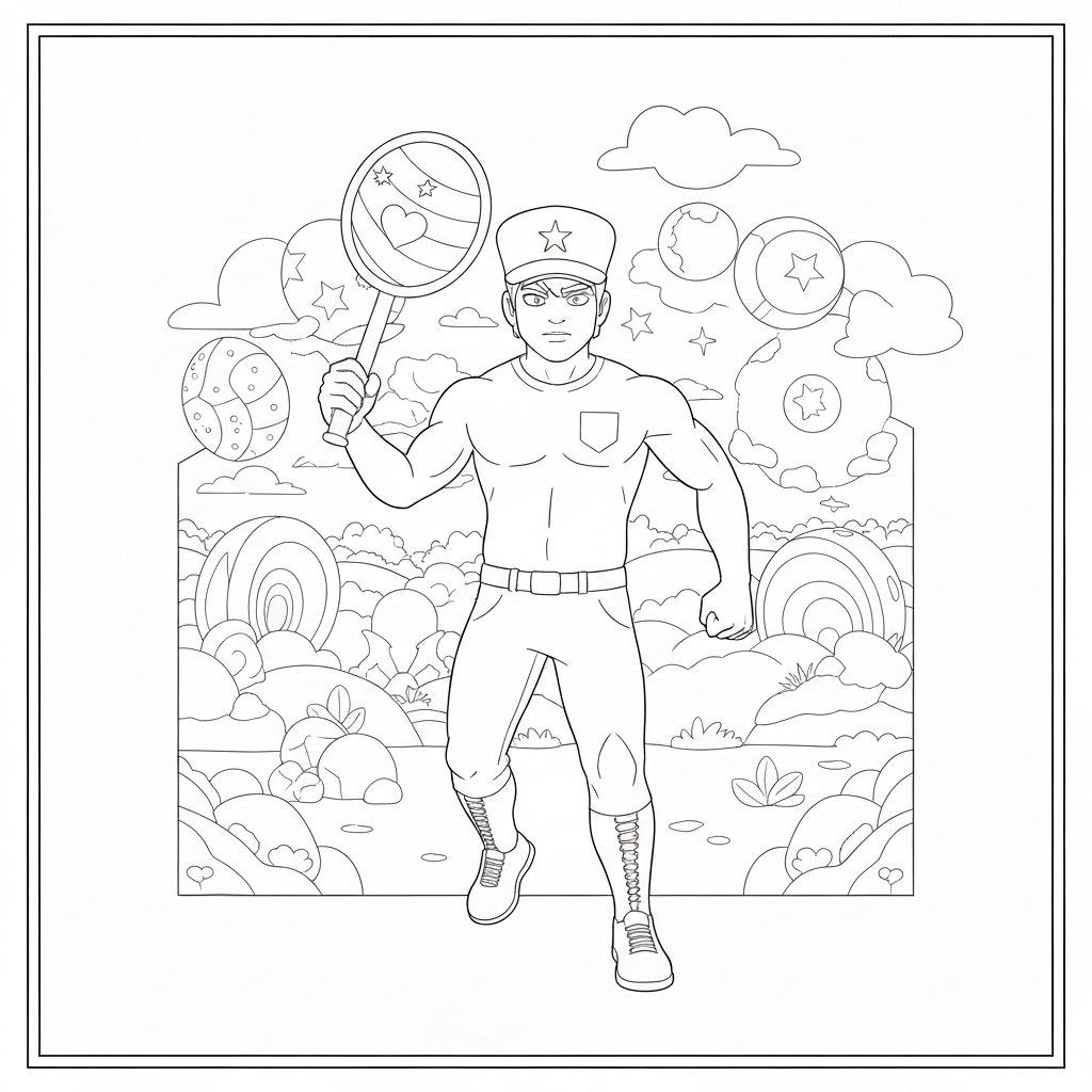 usa action coloring page