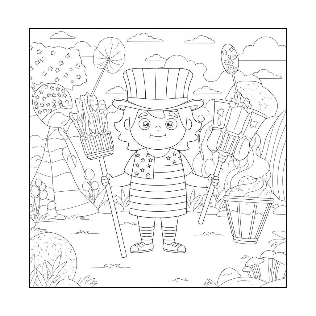 usa cartoon coloring page