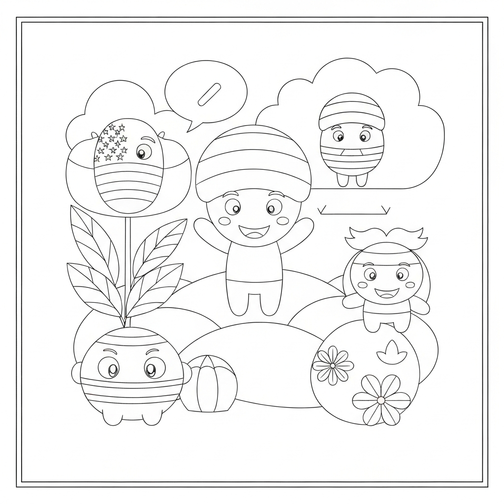 usa cute coloring page