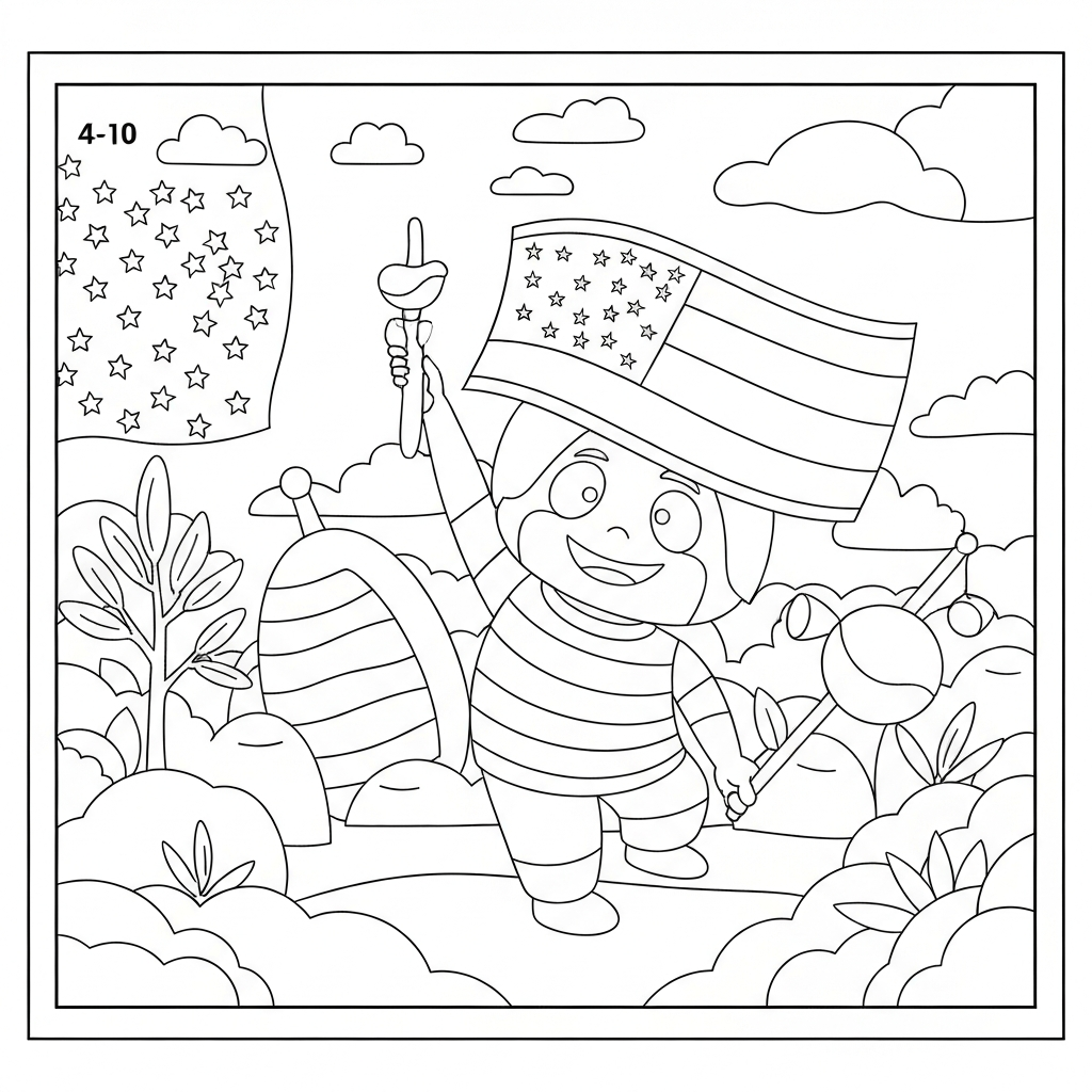 usa decorative coloring page