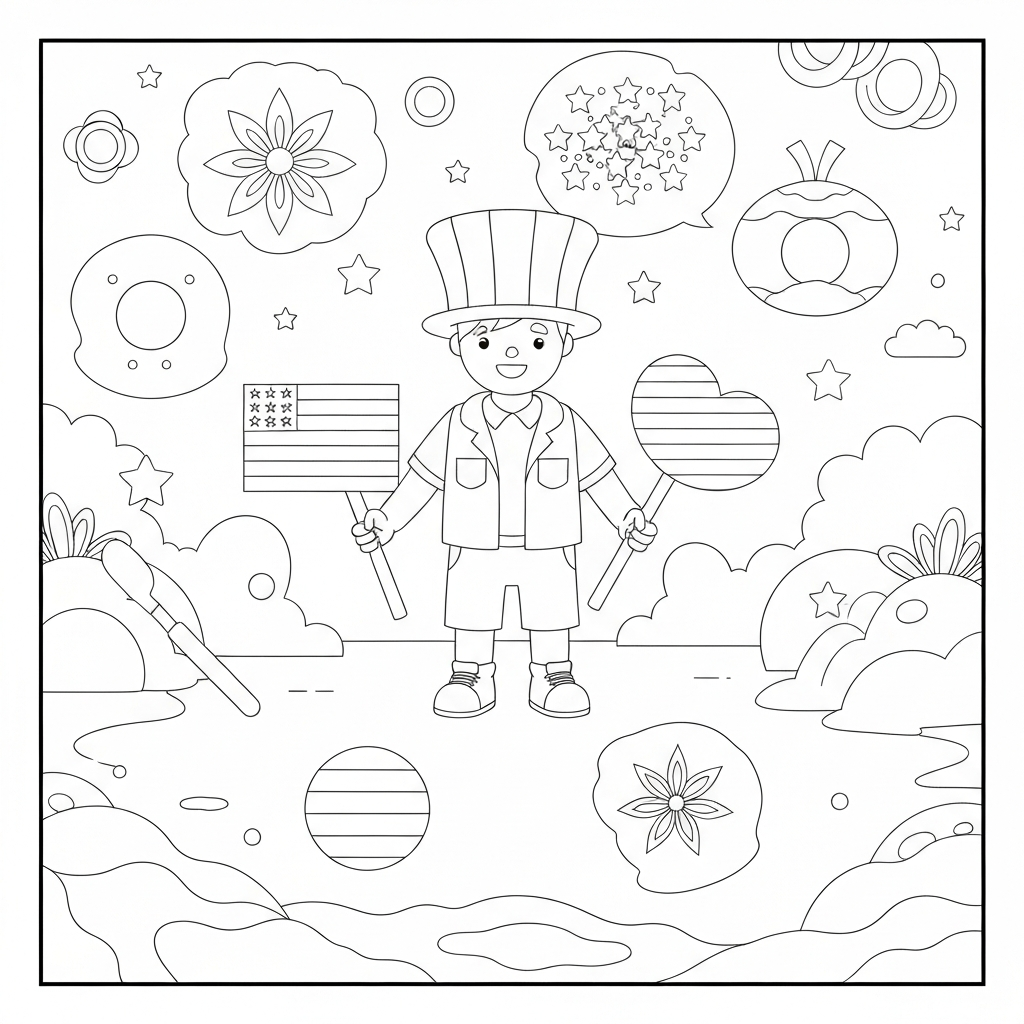 usa educational coloring page