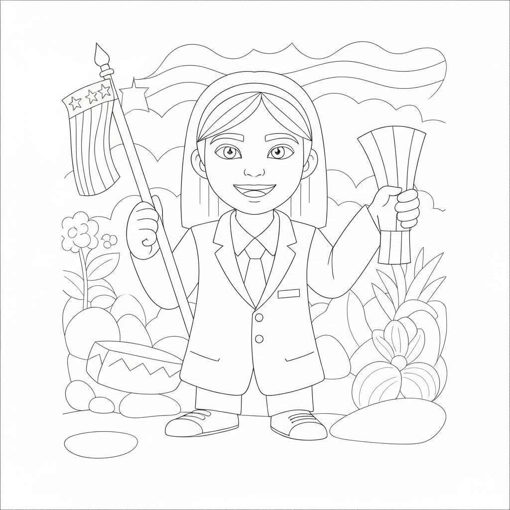 usa portrait coloring page