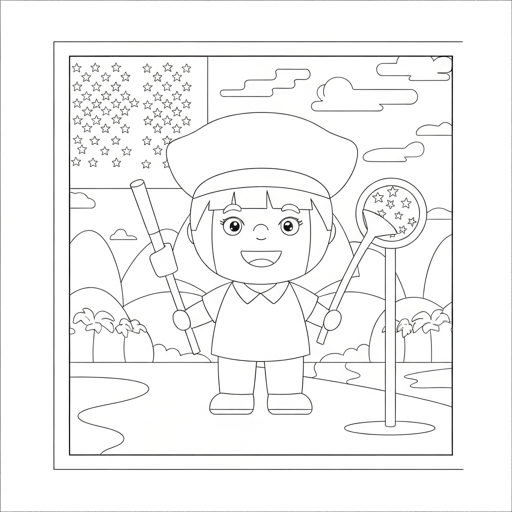 usa simple coloring page