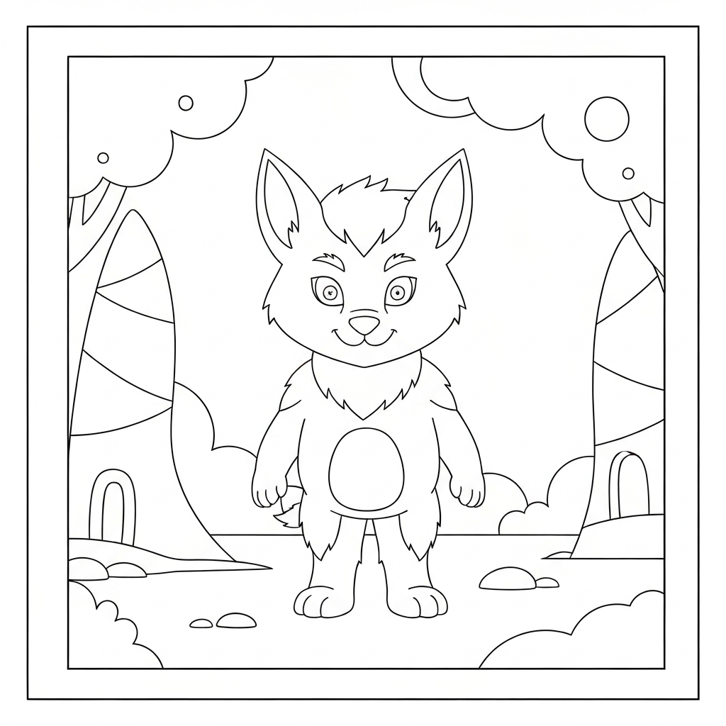 werewolf baby coloring page