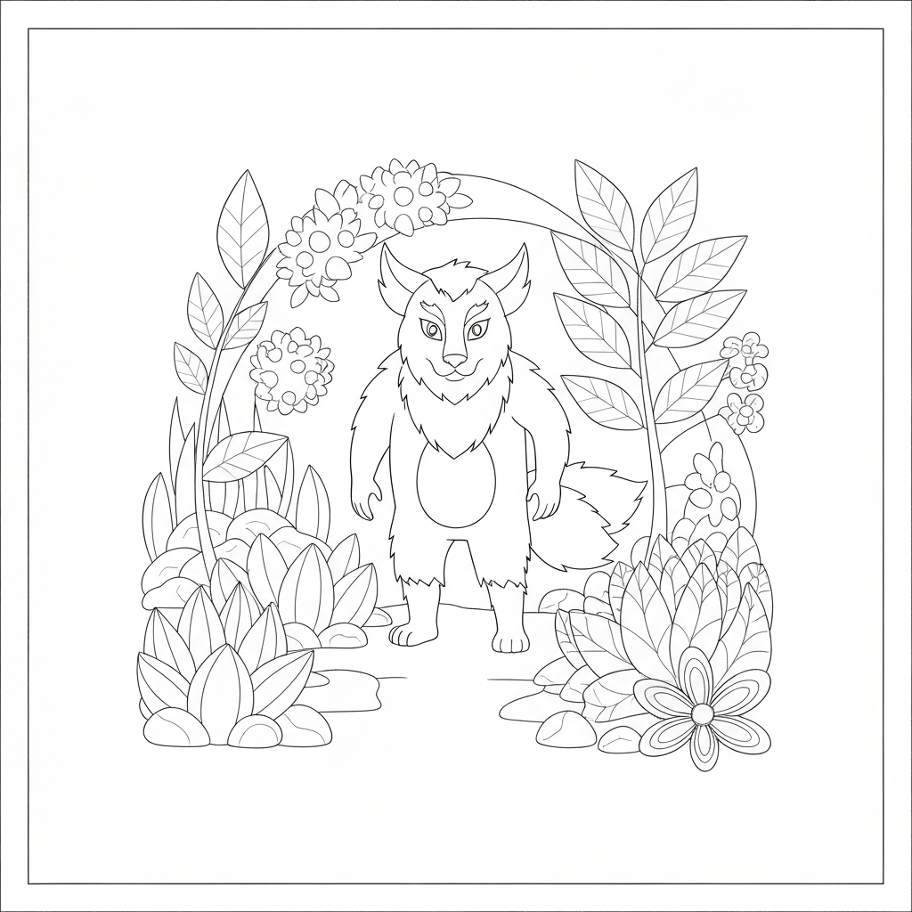 werewolf flowers coloring page